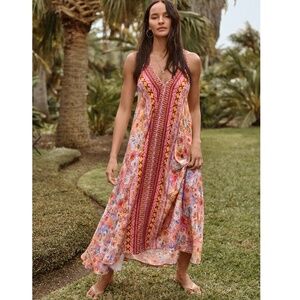 Johnny Was Eva Maxi Dress Sage Pink SZ L
